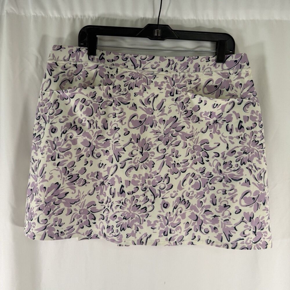 New Ralph Lauren RLX Skort Women's XL Purple White Floral Pockets Lined